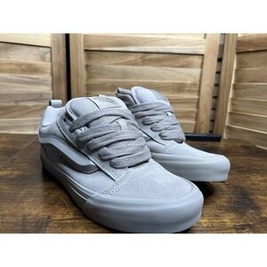 Vans Knu Skool Unisex Gray Low Top Lace Up Casual Sneakers Street Style